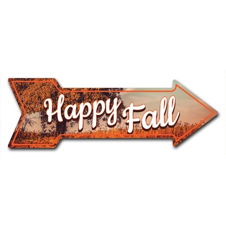 Happy Fall Arrow Decal Funny Home Decor 18in Wide